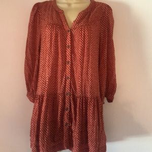Woman’s rare spring Holding Horses Anthropologie pavin office siren tunic top